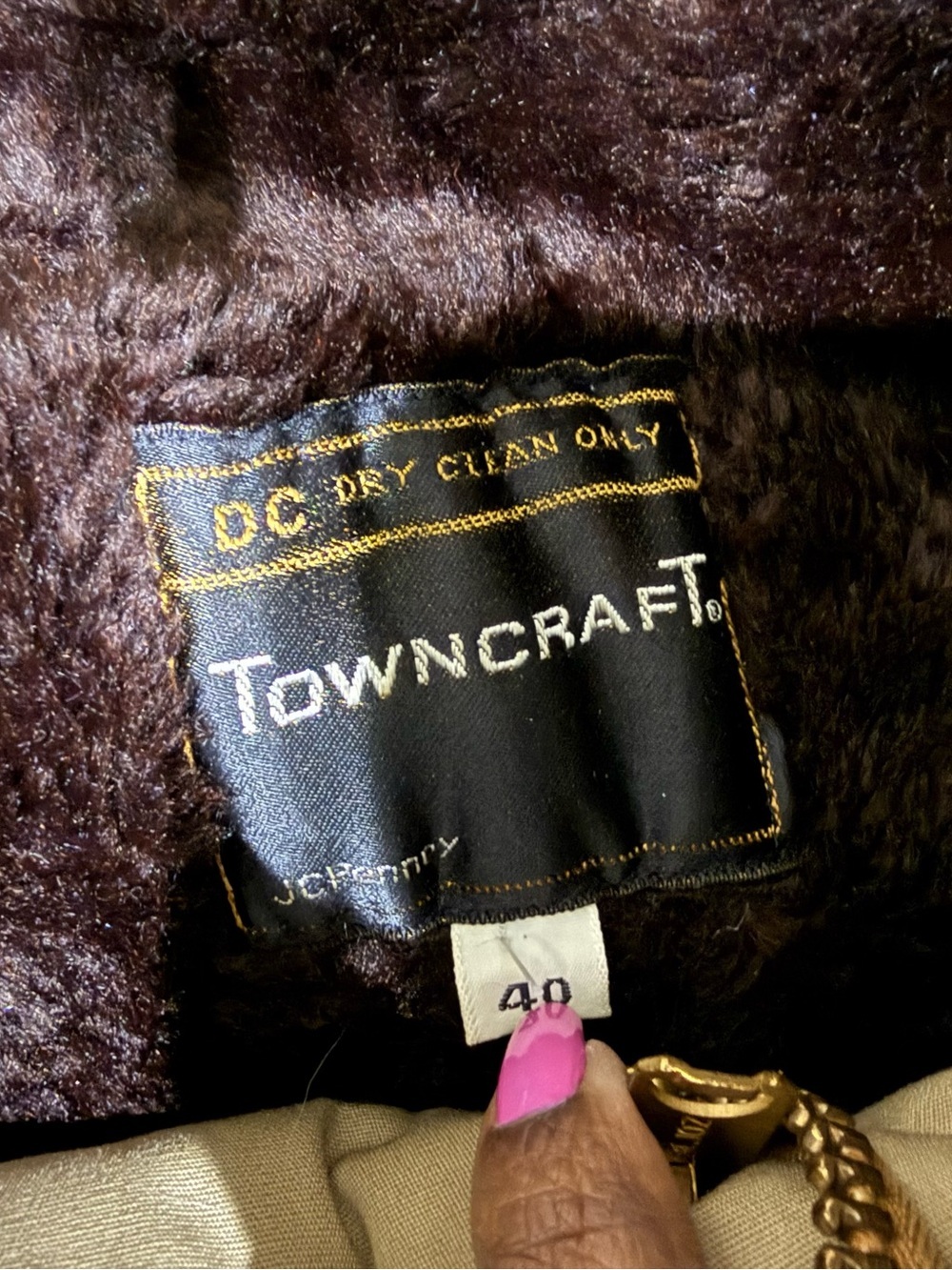 Vintage Towncraft Wamsutta Strom Plus Beige Faux Shearling Hooded Coat Men’s 40 - Picture 3 of 14